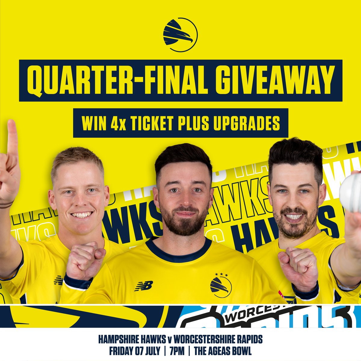 Make sure to enter the giveaway for 4️⃣ Ticket Plus tickets to our <a href="/VitalityBlast/">Vitality Blast</a> quarter-final that we are running on our Instagram page 🤝

The giveaway closes at 4pm on Wednesday 5th July  ⏳