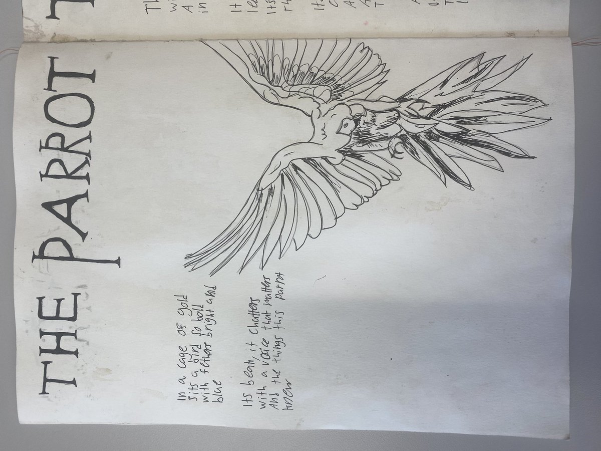 Year 7’s have been making poetry anthologies recently, writing counterparts to poems studied, as well as original pieces. Both Otto and Nancy have produced absolutely brilliant pieces of work!
