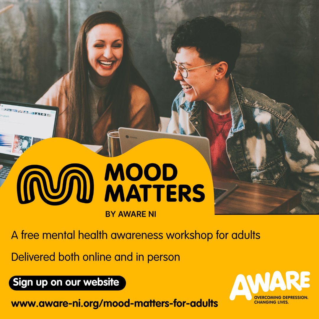 AWARENI's tweet photo. FREE online mental health course!

#MoodMattersAdults is 2hrs long and suitable for anyone who would like to learn more about minding their mood, and how to manage feelings of stress and anxiety. 

📆 5th July 6:30pm-8:30pm
📍 Online via Zoom

Sign up ⬇️
https://t.co/X3685GCOpQ https://t.co/p1qkwzWjZ8