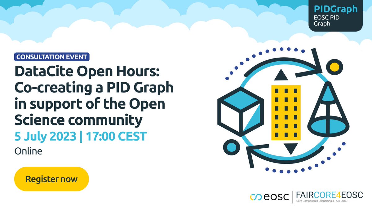 FAIRCORE4EOSC's tweet photo. 📢 Join the #DataCiteOpenHours webinar to collaborate on building a robust #PIDgraph, empowering the #openscience community.
Discover new insights, share ideas, shape the future of #EOSC and research data management. Don't miss out!
➡️https://t.co/8FED2VZavV https://t.co/arDIoJ9prk