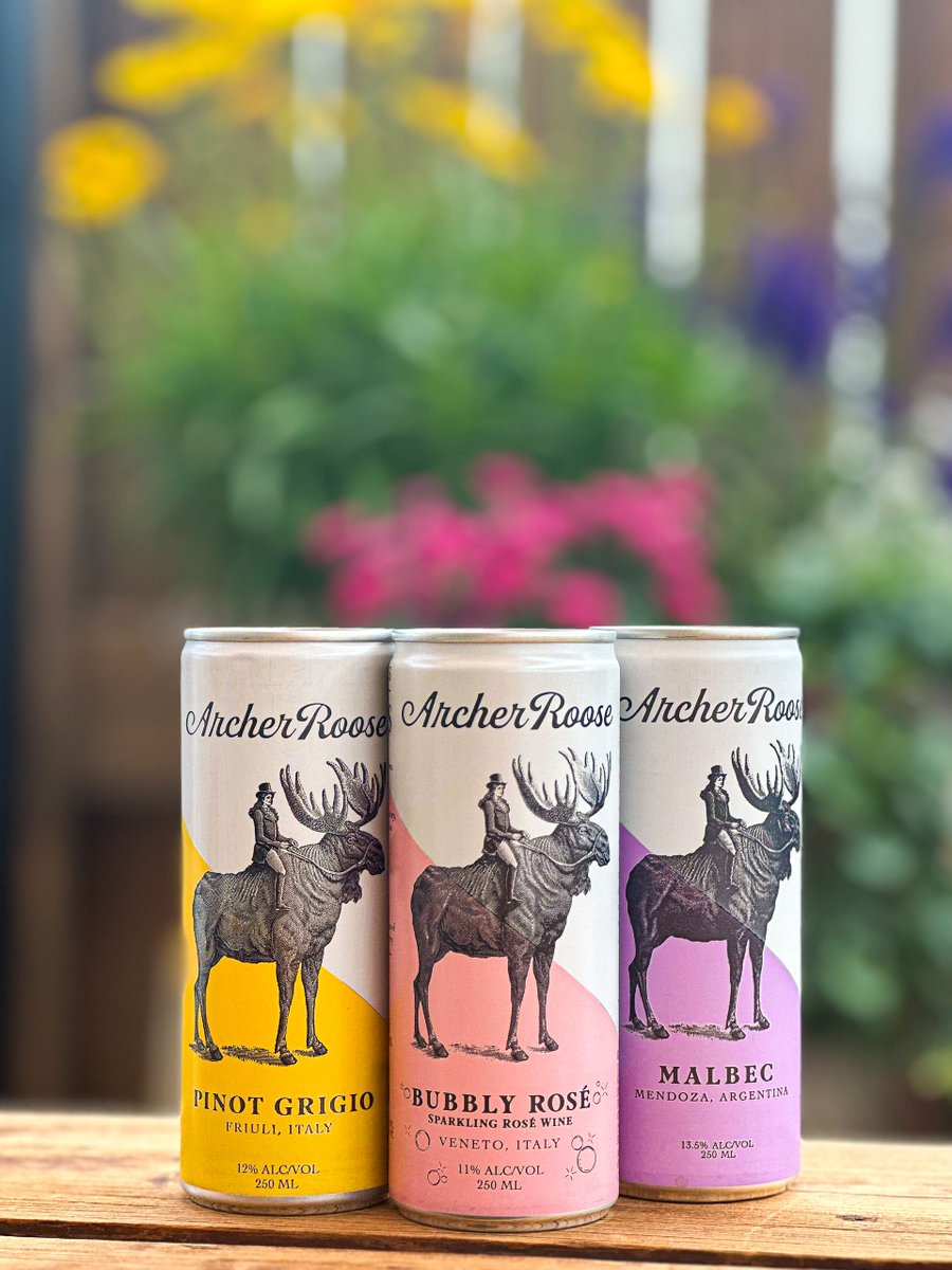 Not a beer drinker, you say? We've got wine for that! We're happy to announce that we now have Archer Roose luxury canned wine available in the taproom. 

Choose from an uplifting Pinot Grigio, romantic Bubbly Rosé, or soulful Malbec, all gluten free and vegan!