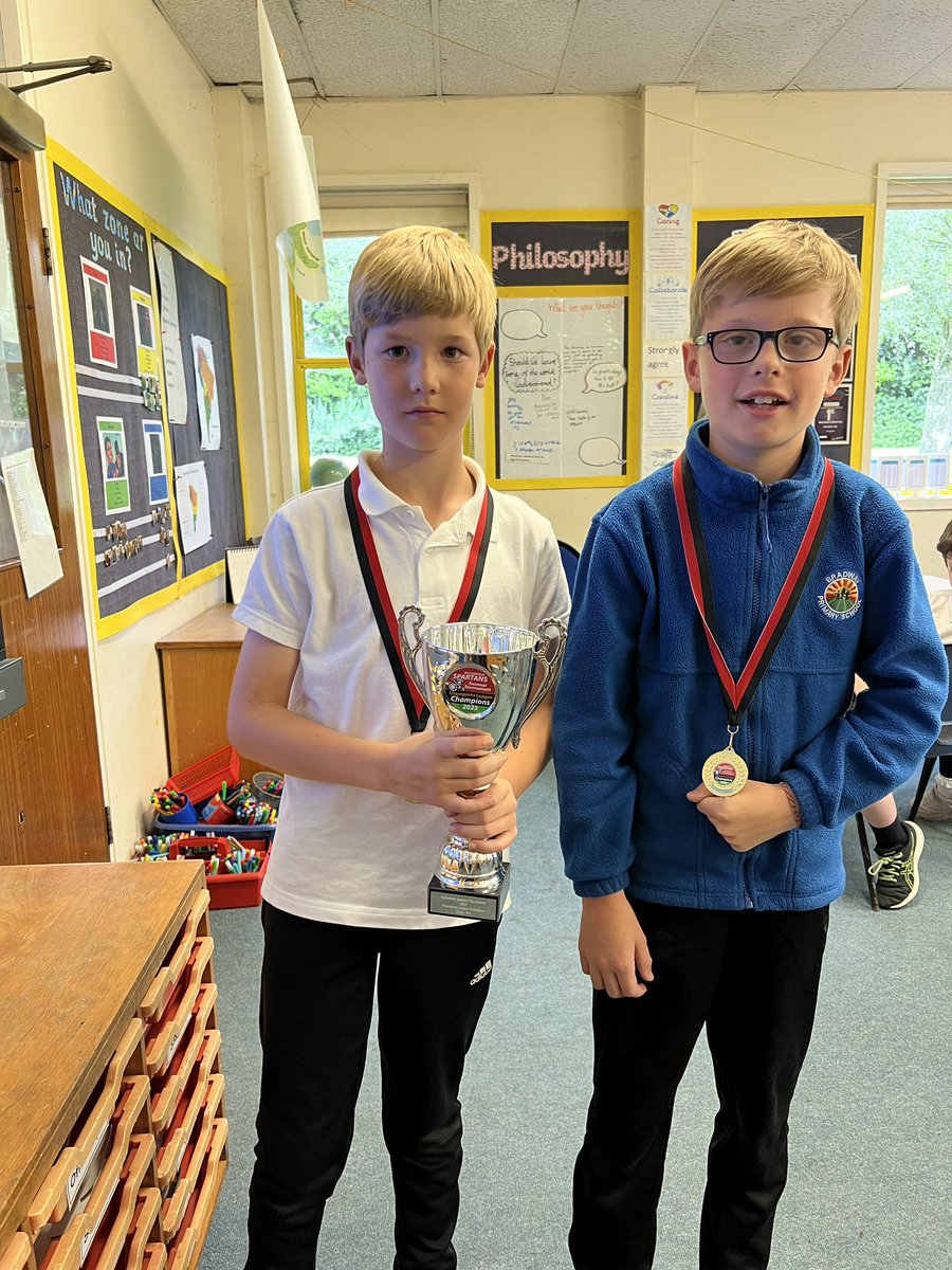 Very proud of these two Y4 pupils for holding their nerve and scoring their penalties in a tense shootout to win the Ecclesfield Spartans Tournament Champions League. Good work! ⚽️ 🥅 😬 🏆