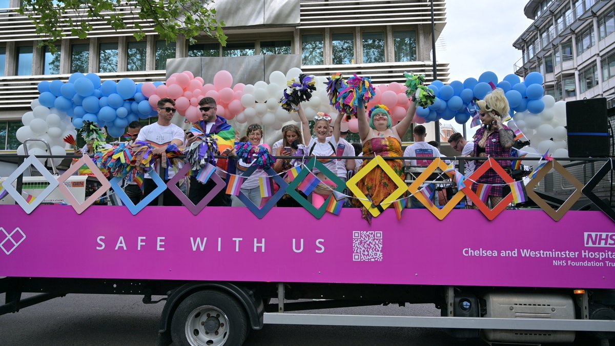 ChelwestFT's tweet photo. This year, we echoed @PrideInLondon  theme, ‘Never March Alone’, with our own #SafeWithUs messaging, championing trans allyship. @WestMidHospital https://t.co/EM6JjtCFa7