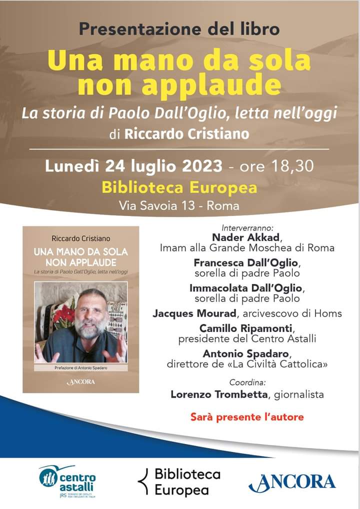 Dieci anni senza Paolo Dall'Oglio. 
Vi aspettiamo qui per confrontarci con chi lo ha conosciuto, accompagnato, sostenuto, durante il suo instancabile cammino sempre in dialogo con l'altro.
#24luglio #AbunaPaolo