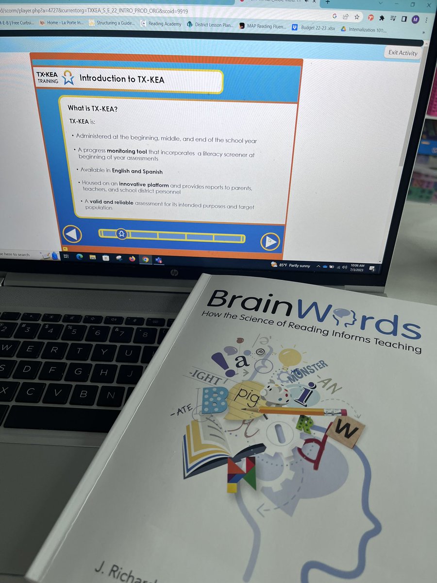 HalbardierELALP's tweet photo. Working through the Tx-KEA TOT program this morning before working on week 5 of our book study for Brain Words. #chooselp #txkea #cliengage #brainwords #summerpd https://t.co/m5DVO24lzr