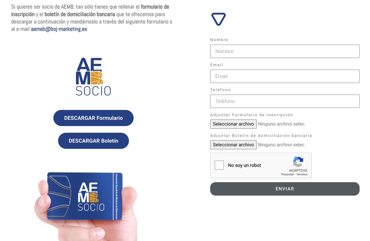 AEMB (@medicosbasket) on Twitter photo 🔶HAZTE SOCIO AEMB🔶
Si quieres ser socio de AEMB, rellena este formulario y mandárnoslo al mail📨 aemeb@bsj-marketing.es
📲acortar.link/BYSe6d
¡Nos encantará recibirte! 🔶HAZTE SOCIO AEMB🔶
Si quieres ser socio de AEMB, rellena este formulario y mandárnoslo al mail📨 aemeb@bsj-marketing.es
📲acortar.link/BYSe6d
¡Nos encantará recibirte!