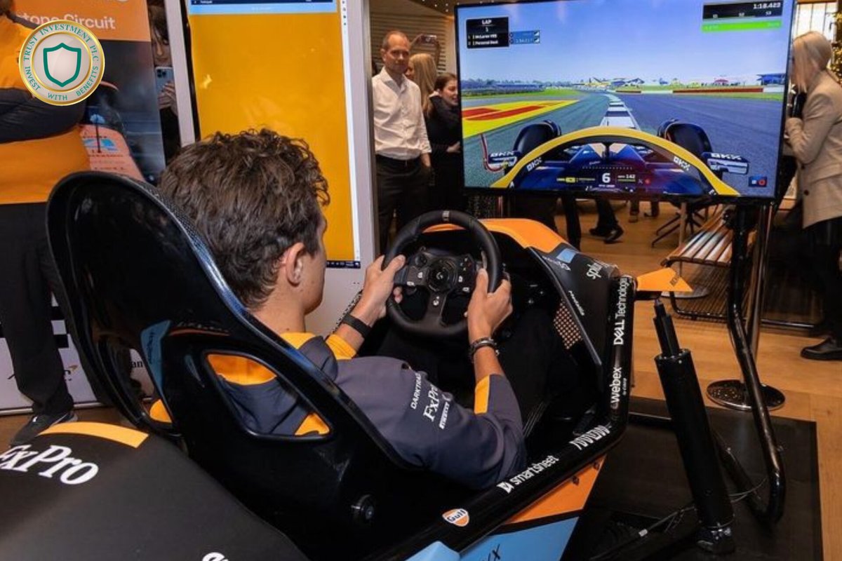 triptrust's tweet image. The @McLaren team brought the racetrack to our London office for a chat, discussing their journey back towards the top of the grid and commitment to sustainability. What better way to end the day? An on-site racing simulator for colleagues to enjoy.