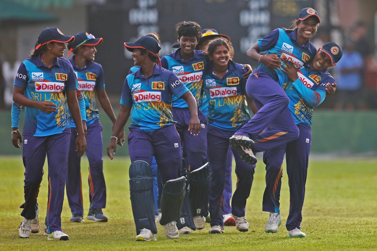 ICC's tweet photo. Historic moment for Sri Lanka Women 🤩

First ODI series at home vs New Zealand ✅
First victory in ODI series at home vs New Zealand ✅

#SLvNZ https://t.co/aPbSLfbSnW