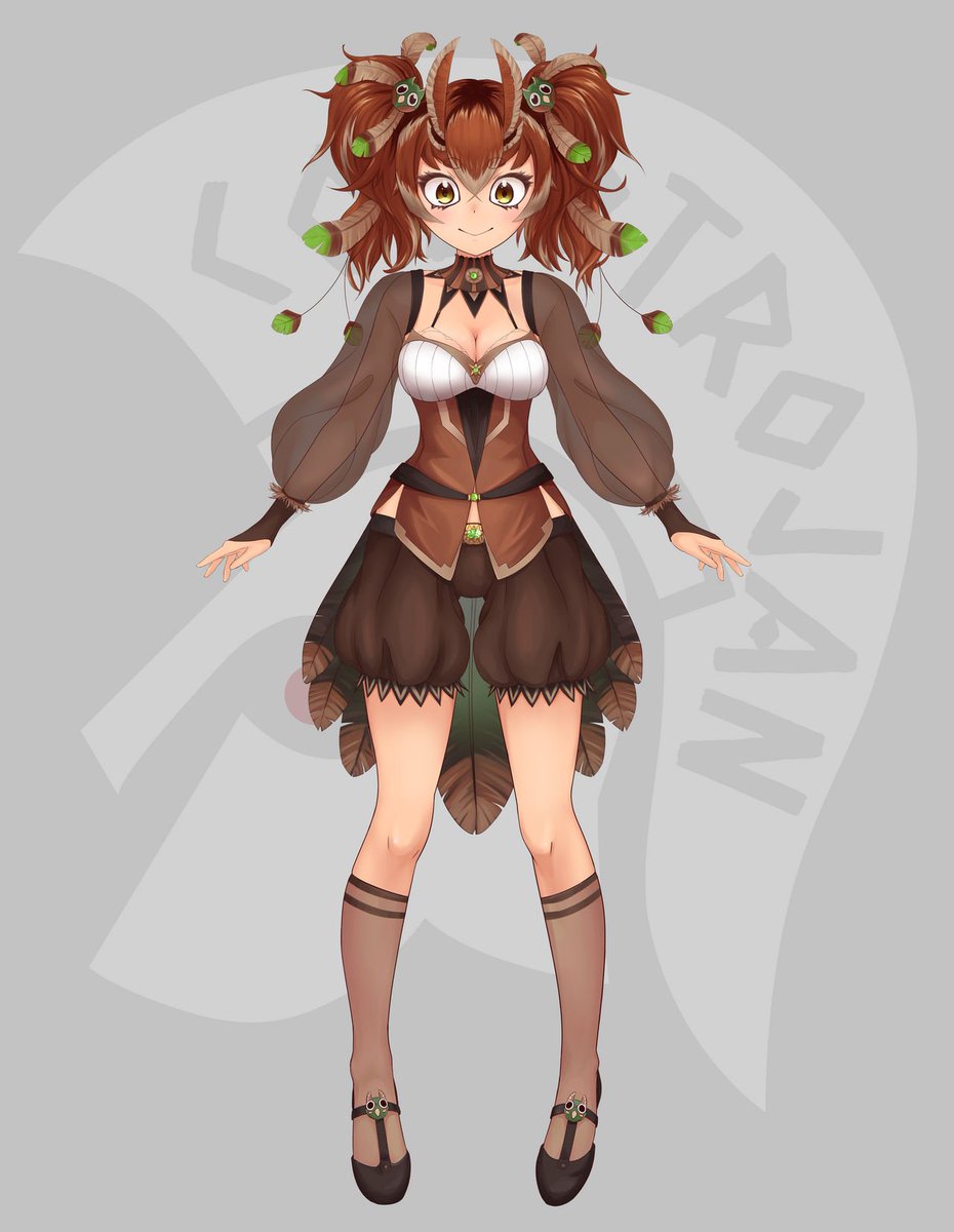 Character concept for vtuber MissGoobi - May also show up in the comic at some point because she's so cute!