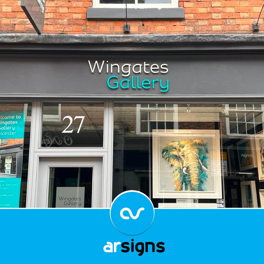 ArSigns's tweet photo. We had a great example last week of differing #signage for a shop front.
Both elegant, stylish and modern but 2 contrasting installation methods, #wingatesgallery opted for standoff, acrylic lettering where as #fourfourhair opted for simple die cut vinyl window lettering. https://t.co/RHvOw0btyN