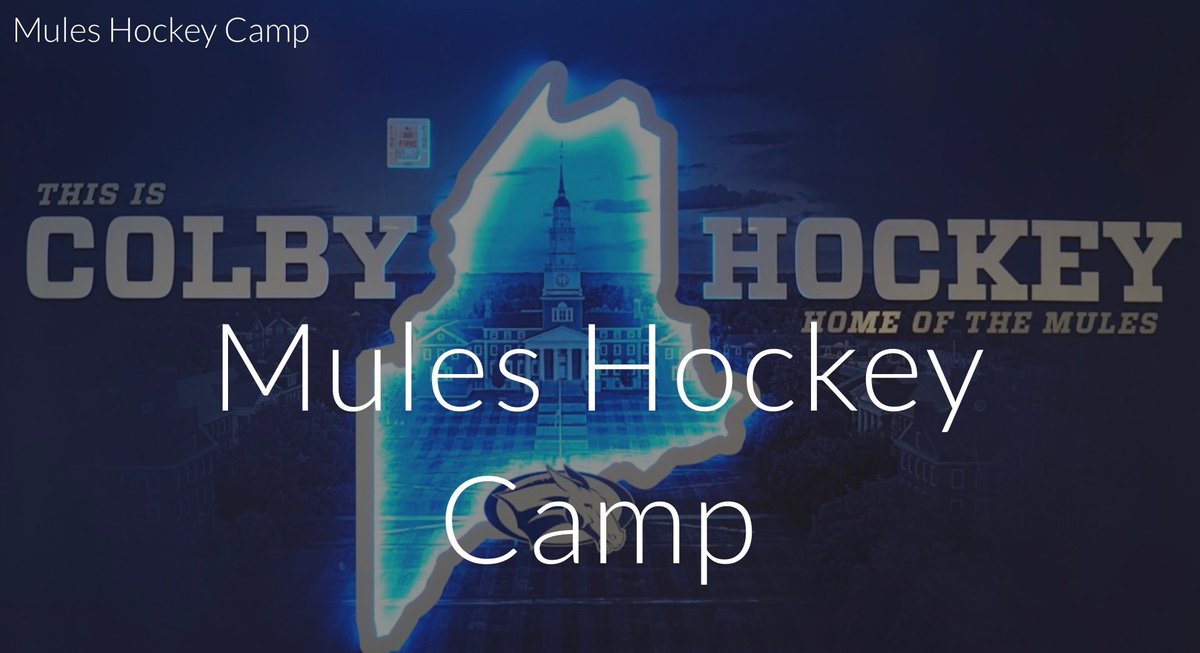 Sign up for the First Mules Hockey camp for ages 15-19 at our Amazing new facility. August 6-8. sites.google.com/colby.edu/mule…
