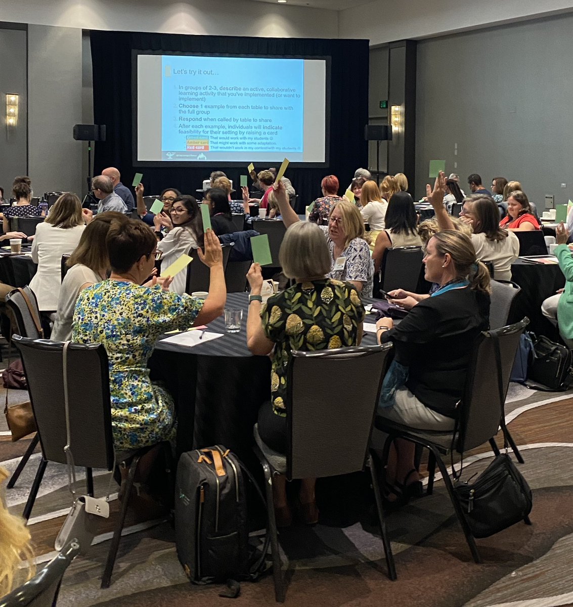 Whew! The debate concluded with an overwhelming vote in favor of active &amp; collaborative learning. Now <a href="/LLLPharmConfnce/">LLLPharm Conferences</a> participants are actively collaborating on classroom &amp; workplace instructional ideas! #PharmEd23 #BetterTogether #TheLoserStillWins