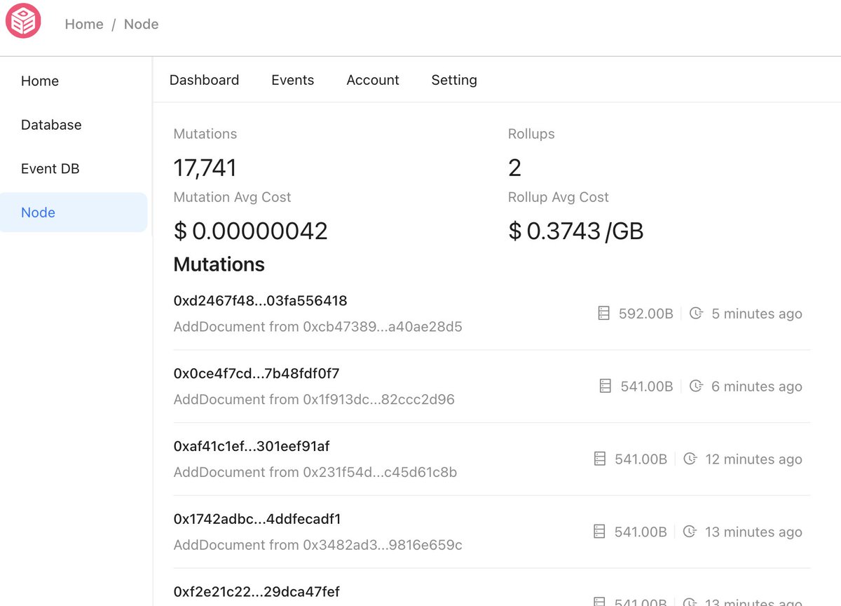 Db3Network's tweet image. Seems like lots of addresses are building based on DB3 network even at this middle night 
console.cloud.db3.network/console/node/d…