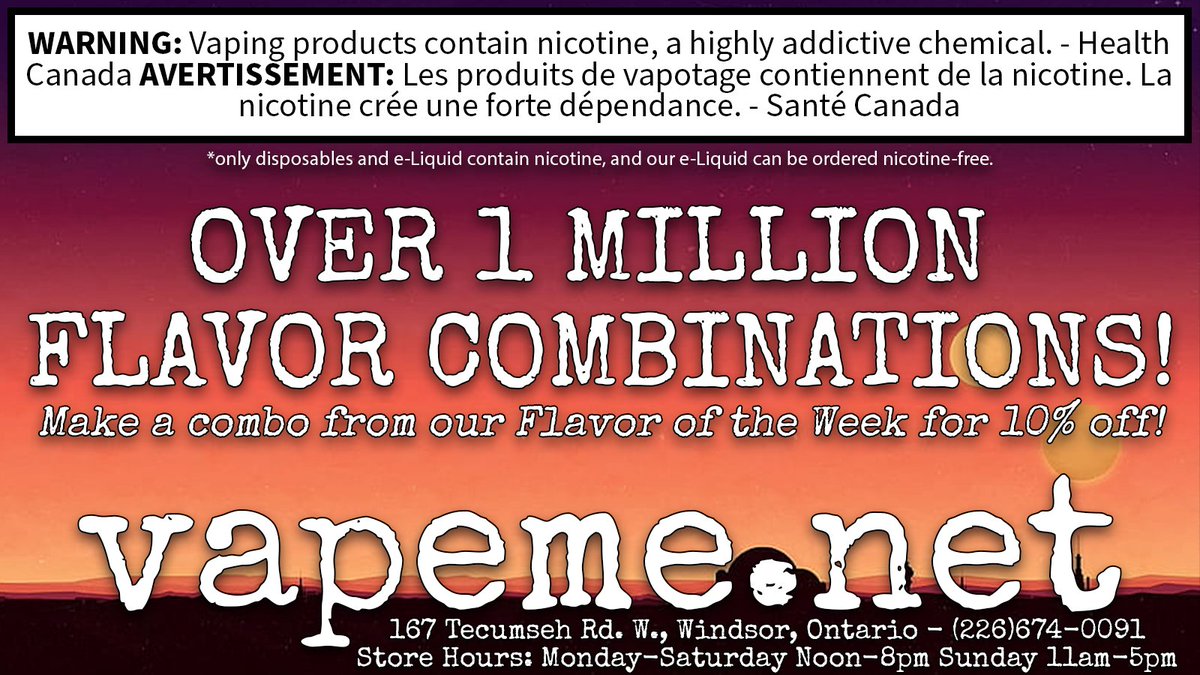 vapemedotnet's tweet image. New! #vapeme FOTW combos! Thousands of possibilities! 10% off.
BLACKBERRY! vapeme.net/shop/e-liquid-…
LOG IN/SIGN UP TO SEE FULL FLAVOR LIST!
0-20mg Salt or Traditional Nicotine/Variable VG