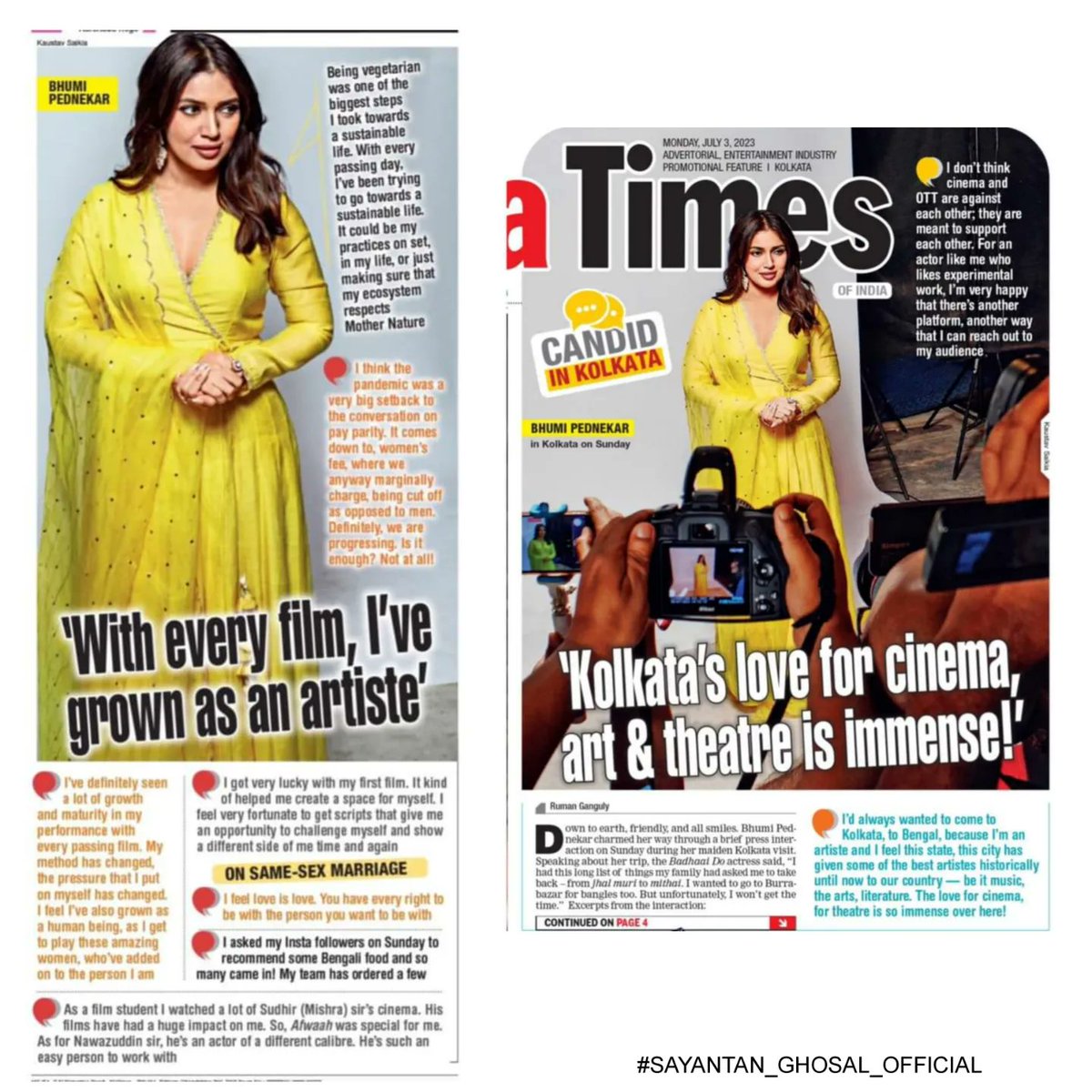 Advertisement shoot with @bhumipednekar @CalcuttaTimes #comingsoon #adfilm #adfilmmaker #adshoot #adfilmshoot #news #coverage #director #filmmakerslife #sayantan_ghosal_official