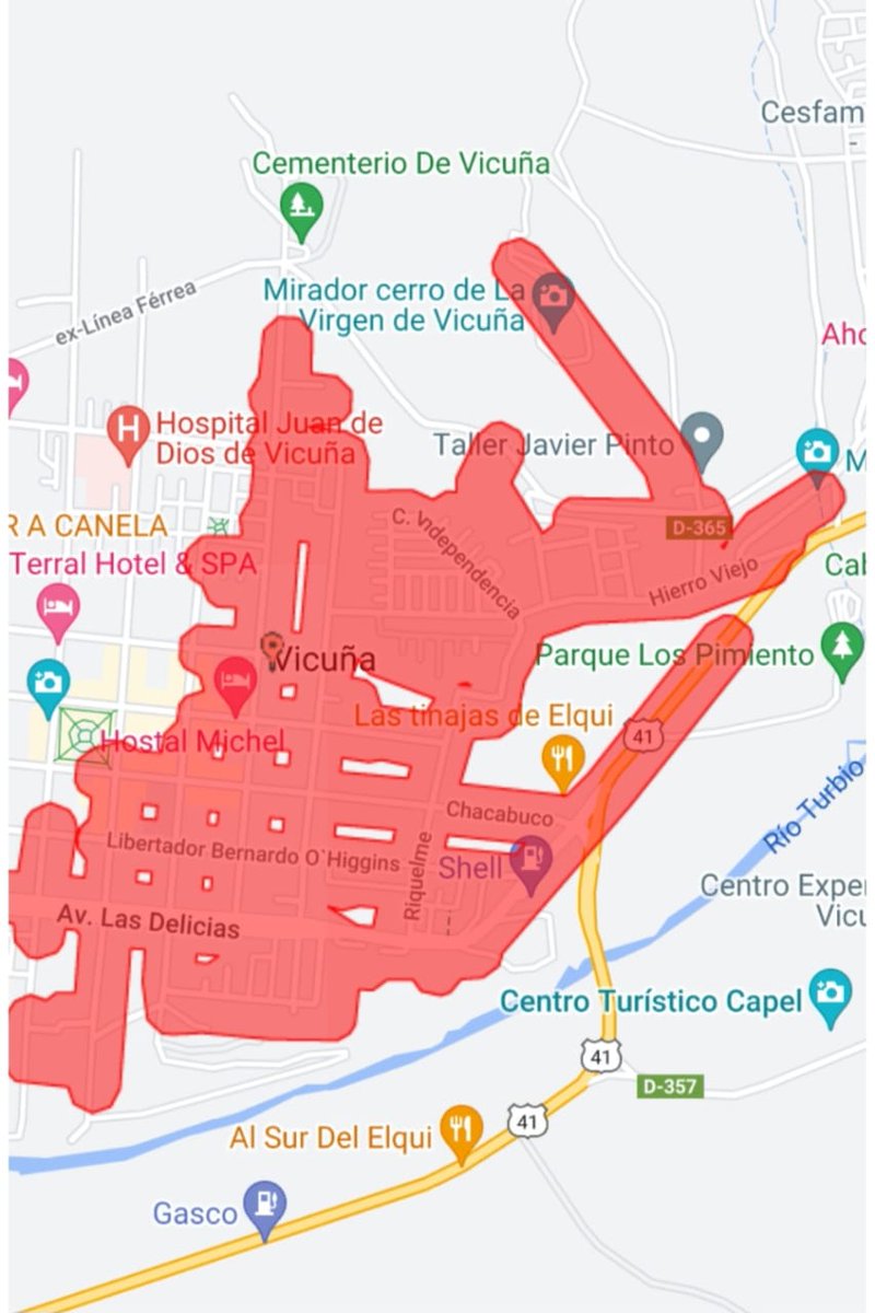 🚨 #Elqui #Vicuña Empresa CGE informó falla de un reconectador de línea en la comuna durante la mañana de este lunes. Los equipos encontraron líneas en media tensión cortadas en Avenida Las Delicias con Baquedano. Tiempo aproximado de reposición: Entre 2,5 y 3 horas ⚡️