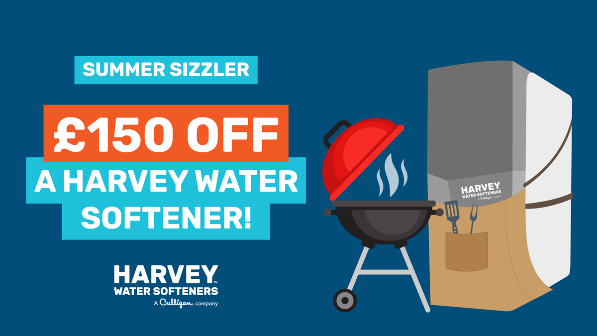 HarveySofteners's tweet photo. 🔥🔥 SUMMER SIZZLER OFFER 🔥🔥 SAVE £150 on a brand-new #HarveyWaterSoftener! Don't miss out on this hot discount when you purchase a #HarveyArc, #HVX, or #BigBlue from 3rd - 31st July 2023! https://t.co/78xq53gewh https://t.co/S0xxT3EUP8