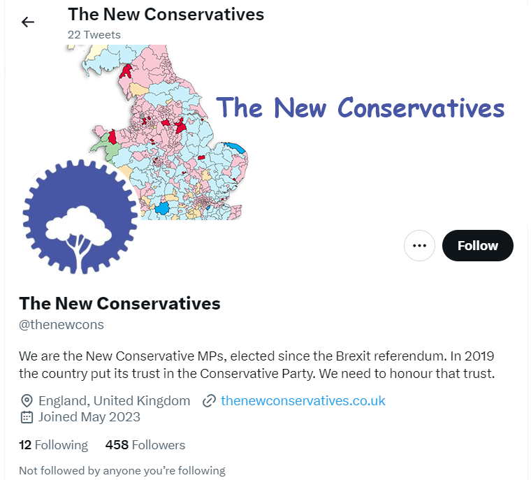 Hi @thenewcons, you appear to be using one of my posters as your header on Twitter without asking for permission to do this.

As a token of goodwill, I have made a map which you do have permission to use - how the country would vote in an election today, with your seats in bold.