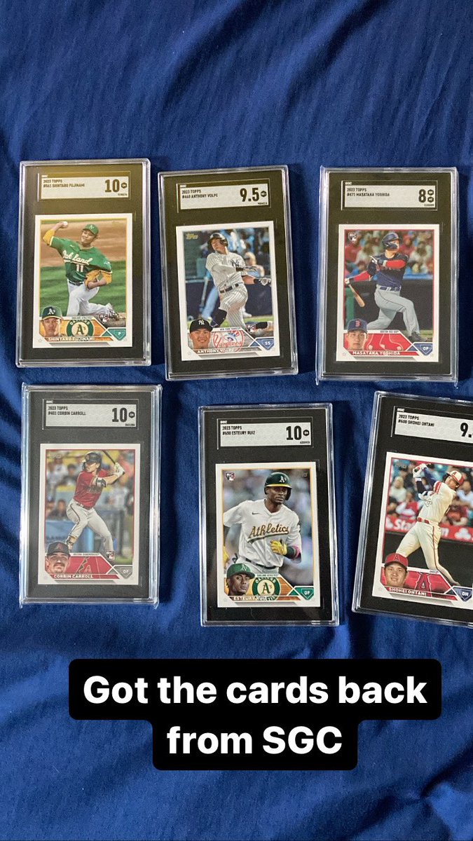 Coates_Andrew1's tweet image. Graded cards just came in from @sgcgrading  #ToppsSeries2 #Rookies #SGC #CorbinCarroll