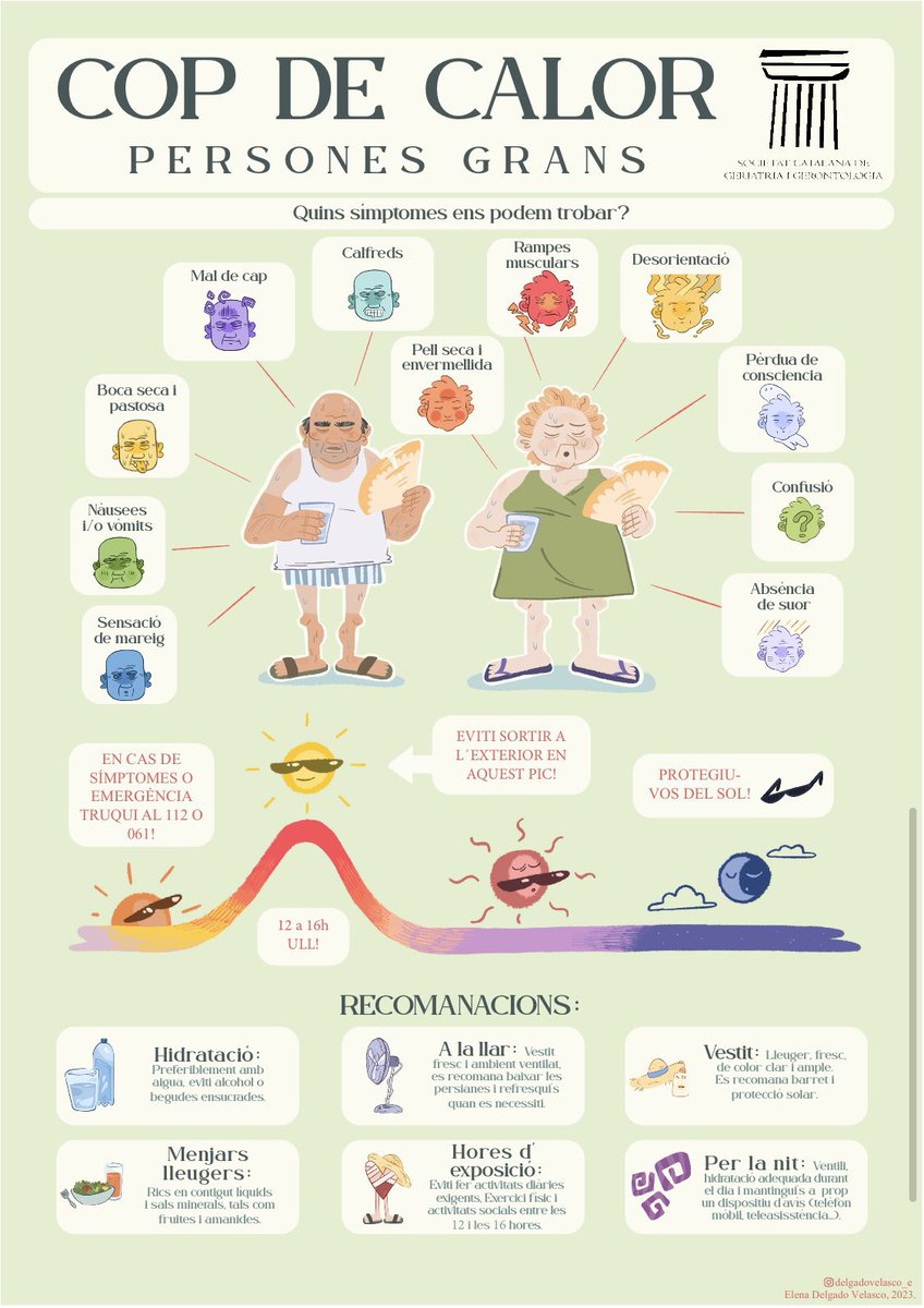 La <a href="/SCGiG/">SCGiG</a> ha fet un pràctic i gràfic triptic per alertar dels riscos de lá Calor en la gent gran i sobretot recomanacions per evitar complicacions. Al estiu molta precaució i prevenció!