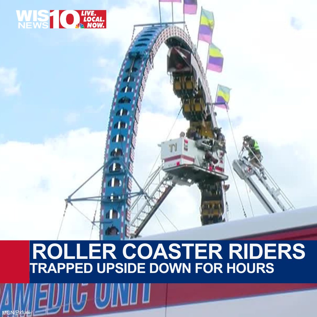 Roller Coaster Stuck Rollercoaster Riders Left Dangling Upside Down