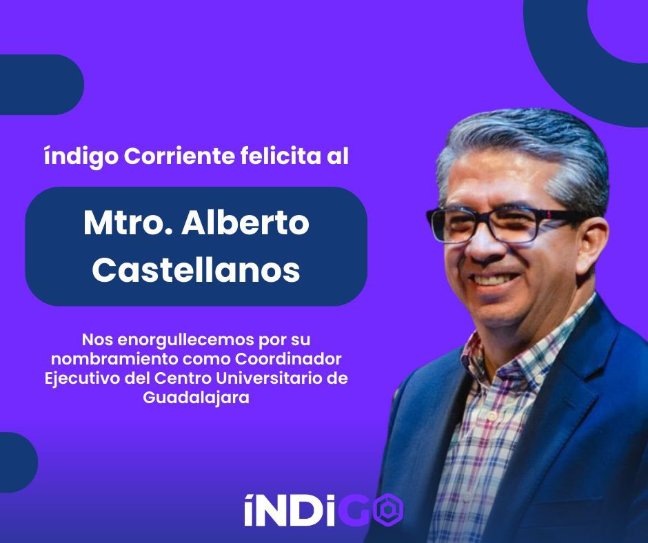 movindigo's tweet photo. Felicitamos al Mtro. @albertocastellanos_g por su nueva encomienda como Coordinador Ejecutivo del nuevo Centro Universitario de Guadalajara. 

Felicidades por su nueva encomienda, Mtro. Confiamos en su talento y capacidad para llevar este nuevo reto con el mayor de los éxitos ✨ https://t.co/z4Fm45EVHj