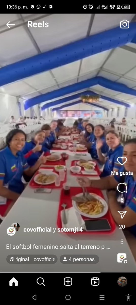La selección de Venezuela al momento de tomar el desayuno en los JCAC en San Salvador.