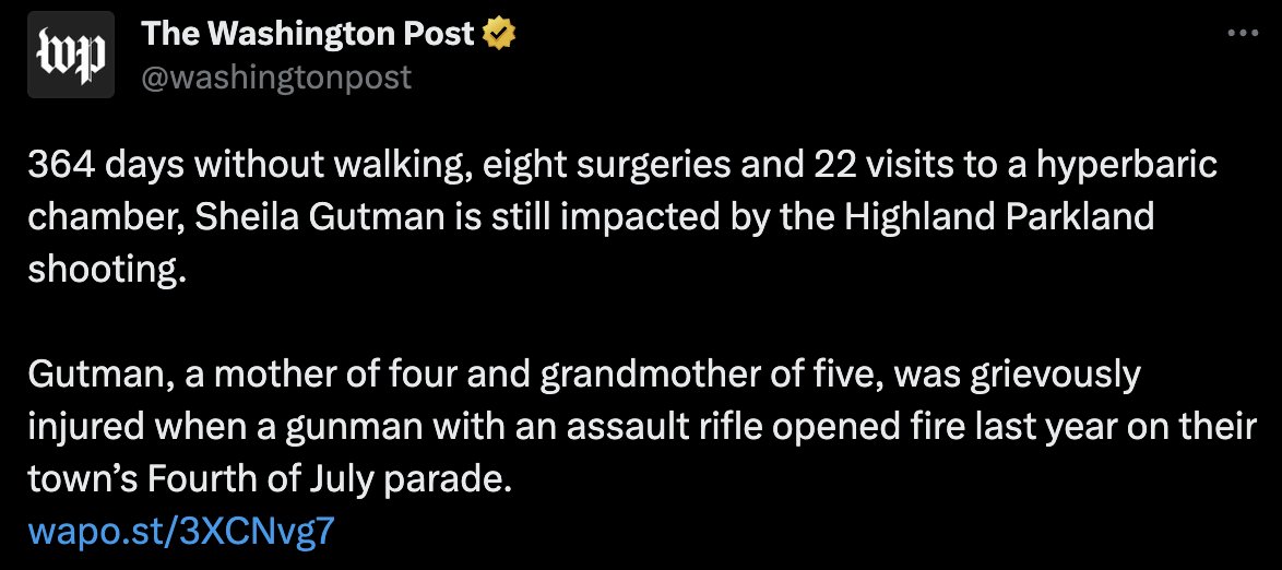 JasonMHardy's tweet photo. Congratulations, America! We have so many mass shootings that the names just blur together! https://t.co/vWVcCddbGz