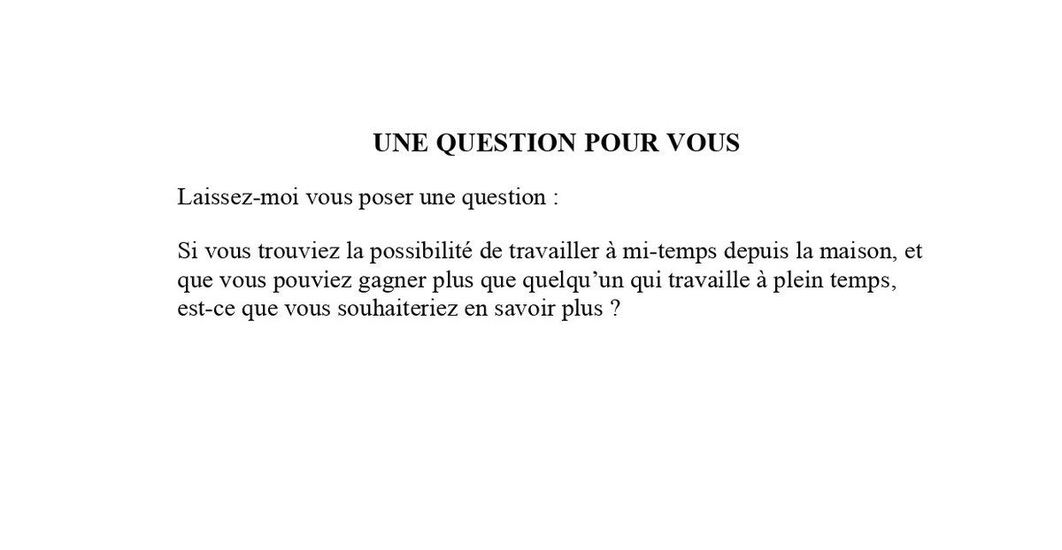 AkoliPenoukou's tweet photo. Pourriez-vous aimer le travail à temps partiel? https://t.co/MfvGwMTlZV