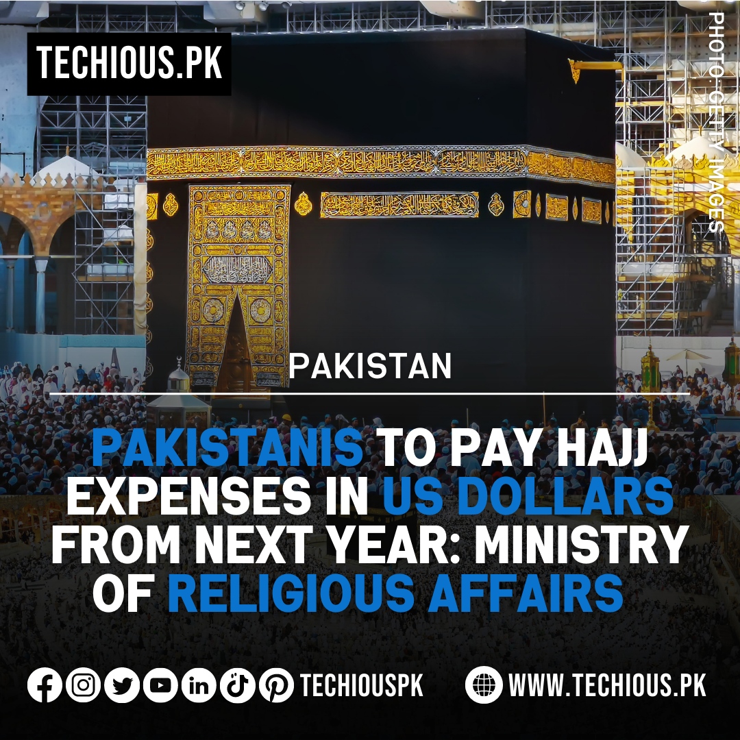 TechiousPk's tweet photo. Talha Mehmood, the Federal Minister for Religious Affairs, revealed that the Hajj quota for Pakistan has been raised to over 179,000 and Hajj expenses would be collected in US dollars instead of Pakistani rupees.
#techiouspk #Hajj2024 #Pakistan https://t.co/8z6LjoMGcF