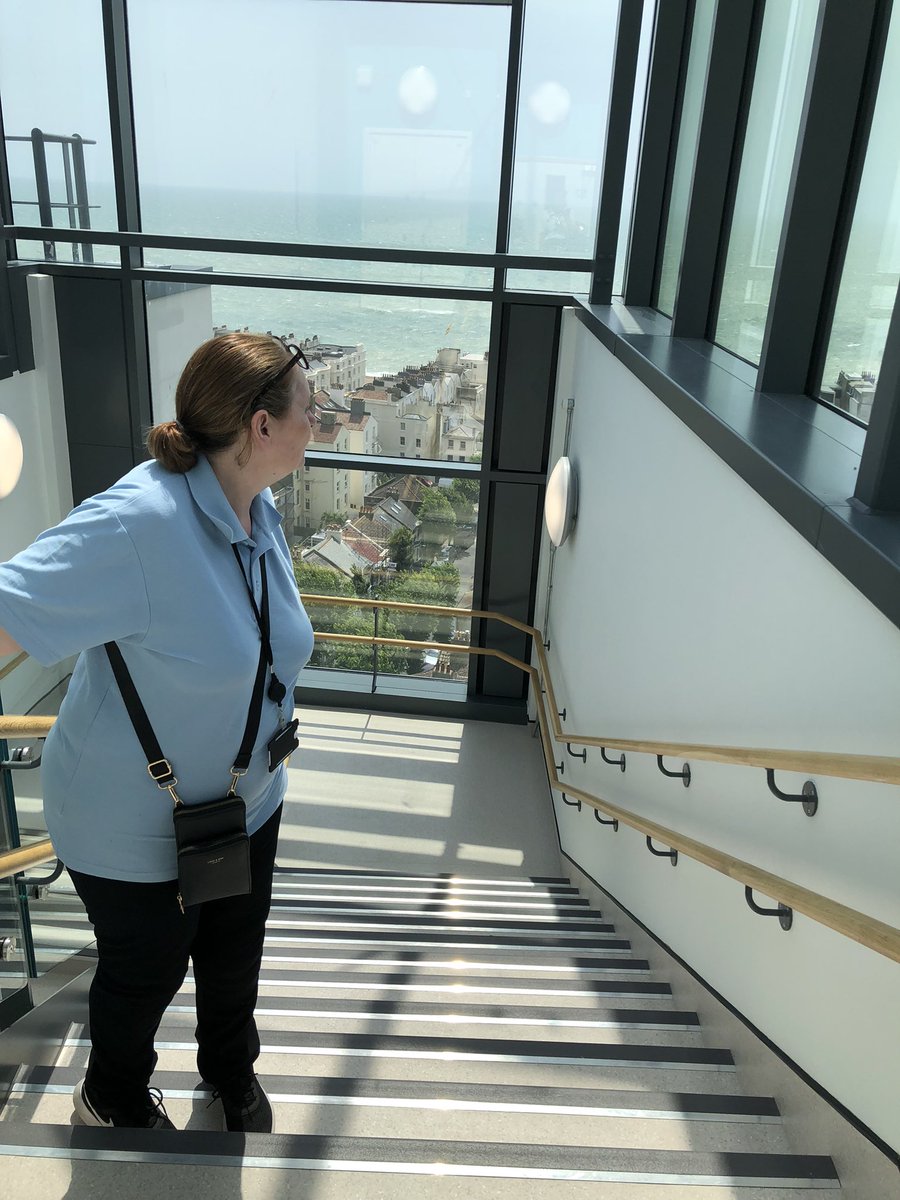 What a view for a stairs assessment! First day back after a little trip away… and these views definitely helped, along with the gorgeous therapy and nursing team <a href="/l8awest/">Neuro Time</a> <a href="/Neuro_TraumaUHS/">Neurosurgery, Major Trauma and Plastics @ UHS</a> <a href="/UHSussex/">University Hospitals Sussex</a>