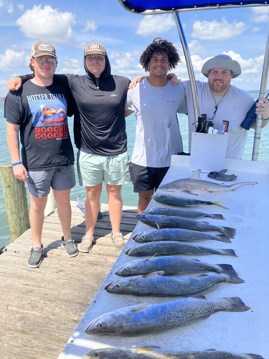 BHSPrincipalB's tweet photo. Good day on the bay with Sonny and this fishing #CRU @Bentley5one @_helijah32 @Coach_Bear_ @CoachJohnsonFB @sonnysdramamama https://t.co/3EnxnDYHMG