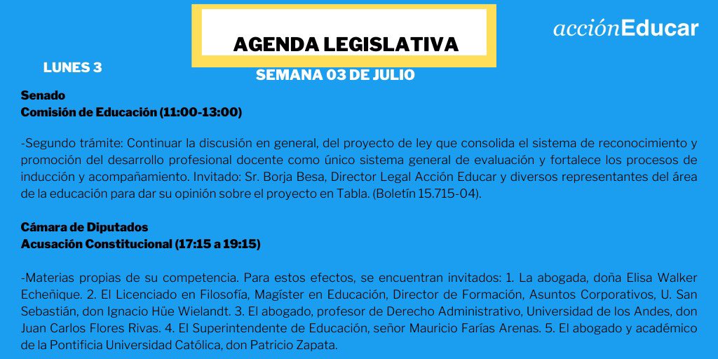 borjabesa's tweet photo. ⬇️ Les dejo la agenda legislativa de esta semana respecto a los temas de educación que se verán en el Congreso. https://t.co/RbNzDl6vGX