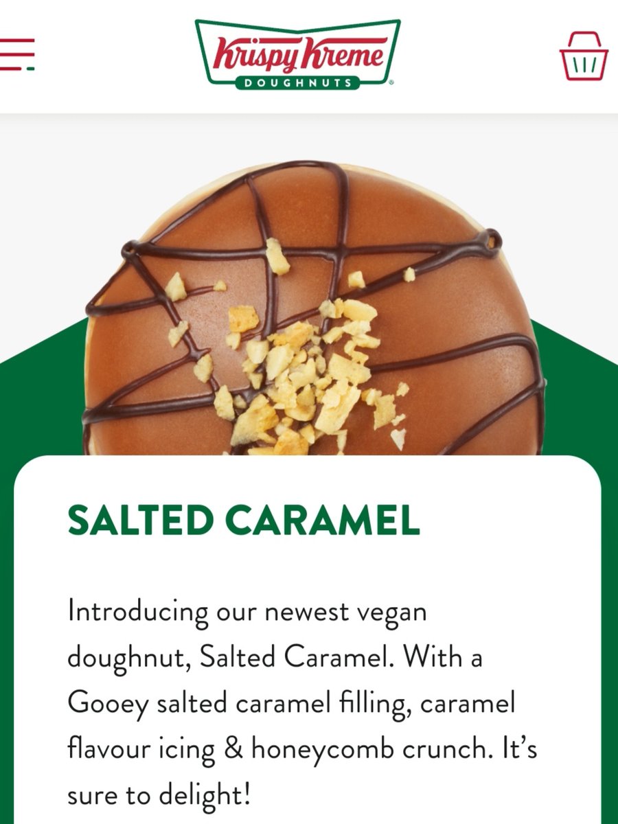 herbivore_club's tweet photo. Krispy Kreme has released a vegan salted caramel doughnut filled with caramel icing and topped with honeycomb crunch 🍩 https://t.co/QSxMVrGED2