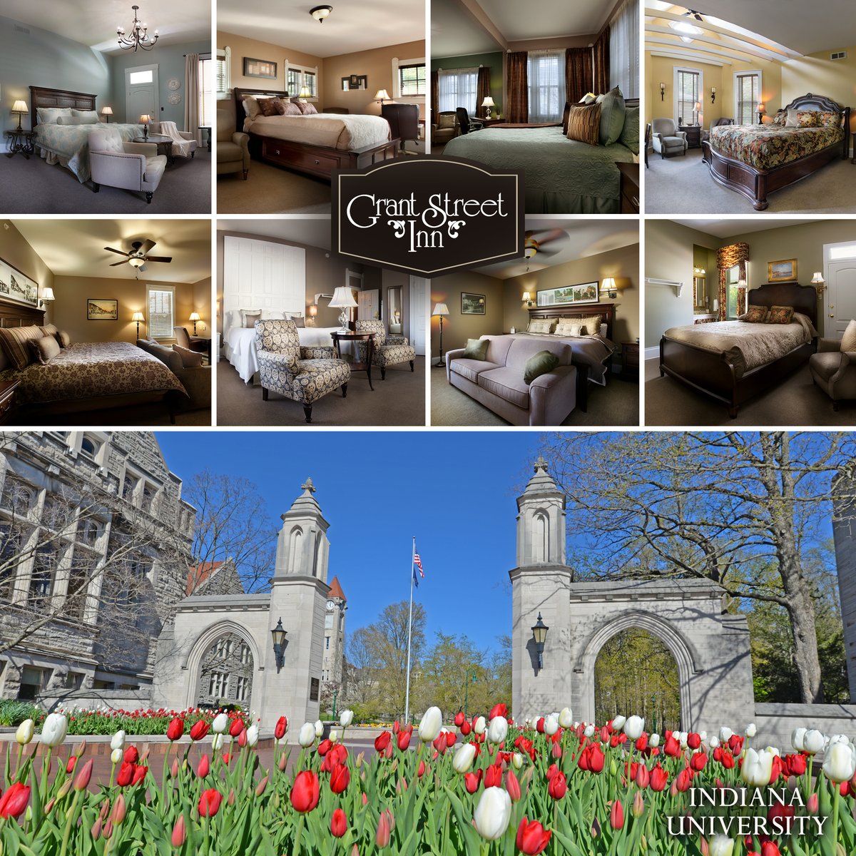 Grant Street Inn welcomes you while you are enjoying Bloomington, plan a great visit with the help of VisitBloomington.com, and remember our staff is always available to tell you about their favorite local pastimes.

Call our front desk today at 1.800.328.4350 for best prices.