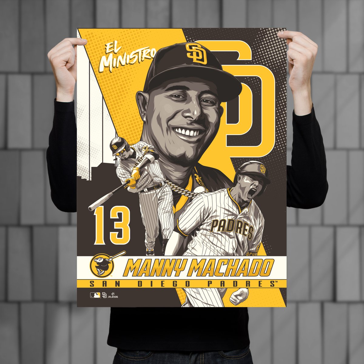 PhenomGallery's tweet photo. ⚾🔥AVAILABLE NOW @PetcoPark
@Padres#MannyMachado #Gigprint #LimitedEditon 300
Available at The Authentic Store by Section 108 on game day & appointments.
Signed & numbered by artist #Fitz
Officially licensed by @MLB & in partnership with @intltrends
#Padres #BringTheGold https://t.co/4mU0Oi1cLu