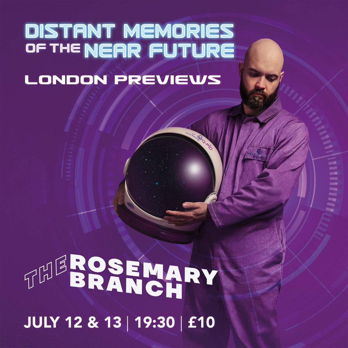 💜👩🏼‍🚀 LONDON PREVIEWS 🚀💜 Distant Memories of the Near Future is on stage for the first time ever next week at the @RosieBTheatre - stories about love, technology and being human. Ticket link is in bio. Come along! #theatre #londontheatre #fringetheatre #edfringepreviews