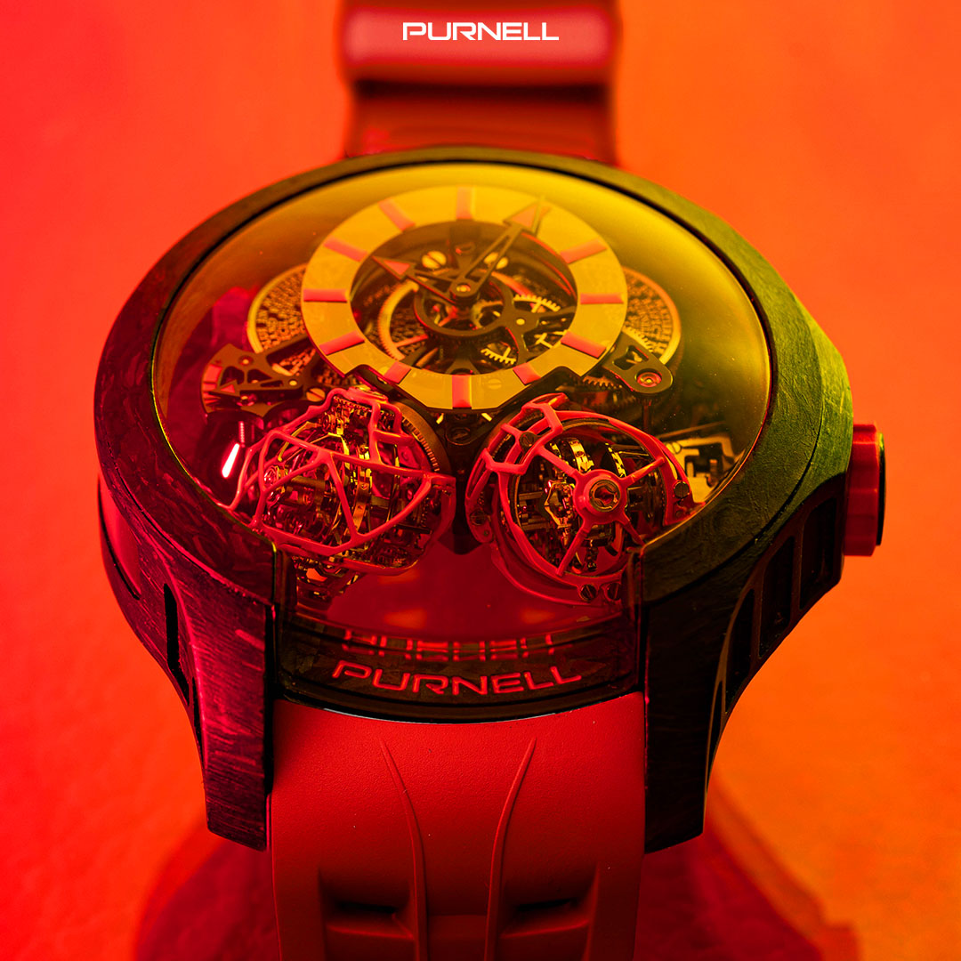 purnell_watches's tweet photo. Art of Performance
Escape II
Boasting Torque Power of 32 Newtons/mm
#morefuturethanpast #purnellwatches #EscapeII #tourbillon #spherion #tripleaxistourbillon #swisswatchmaking #swisswatches #swissmade #watches #watchcollector https://t.co/pkDYPZpYoW