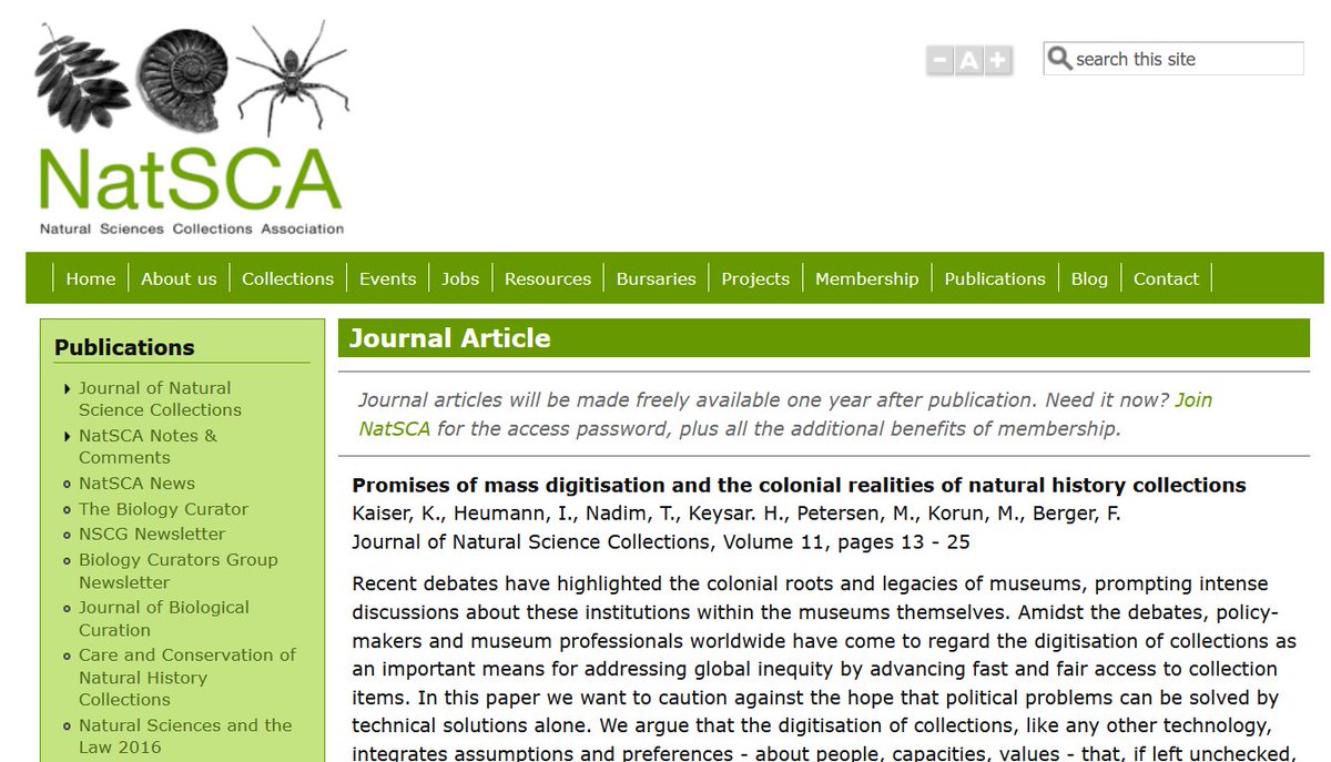 An excellent paper, is an excellent paper, is an excellent  paper!👇#foodforthought #nathist #collections #imperialpasts #digitization, click and read here: natsca.org/article/2796