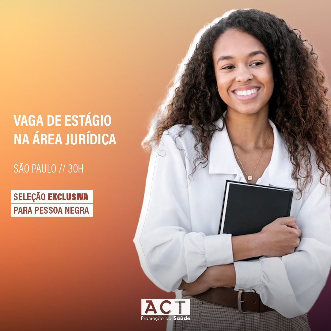 actbr's tweet photo. Você é estudante de direito e quer estagiar na ACT? Temos uma vaga em São Paulo, exclusiva para pessoas negras, para integrar nossa área jurídica e atuar em políticas públicas de controle do tabaco e promoção da alimentação saudável. Saiba + em: https://t.co/JKvj4hzXjo https://t.co/7iMeeDbqXG