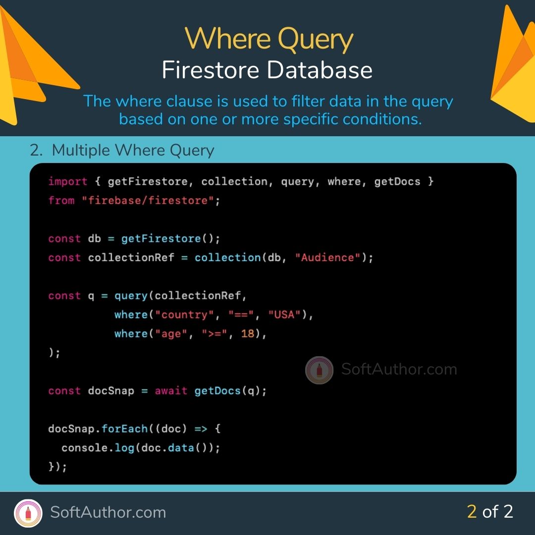_SoftAuthor's tweet photo. Firebase 9 Firestore WHERE Query Explained (JavaScript SDK)

👉https://t.co/PsDptGqNfX

#javascript #webdev #firebase https://t.co/mpdxmJSr8c