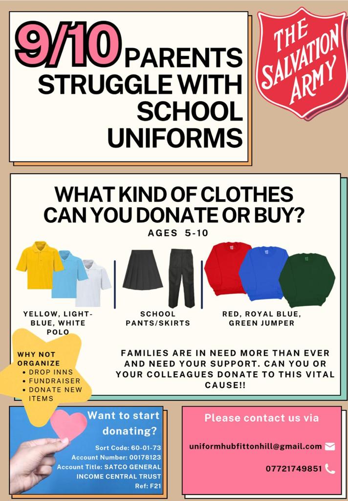 Did you know we are starting a Uniform Hub? We are asking businesses of Oldham to help us support families in need during this cost of living crisis. This maybe by donating items of clothing or donations so we can go and buy them ourselves. We need your support! #oldhamhour