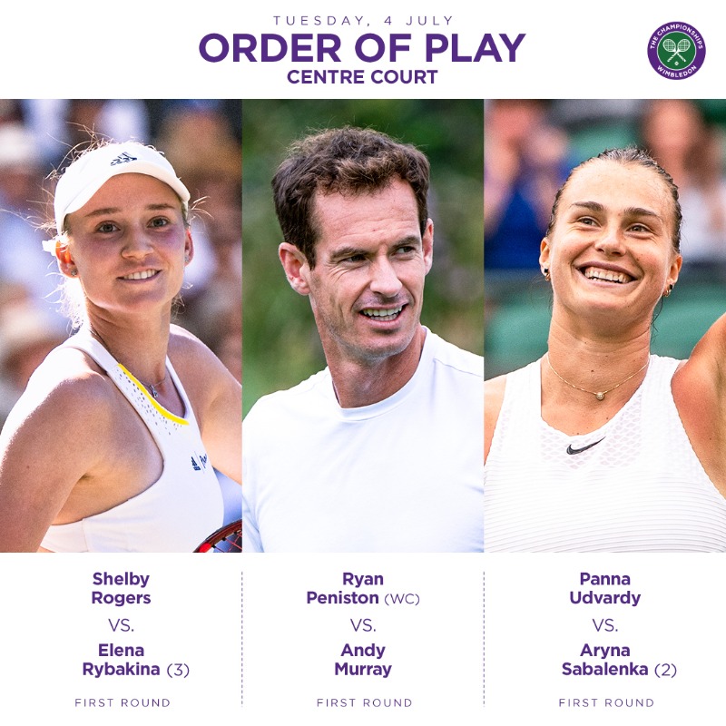 Wimbledon's tweet photo. Day Two of #Wimbledon 2023 is upon us...

The full schedule 👇
