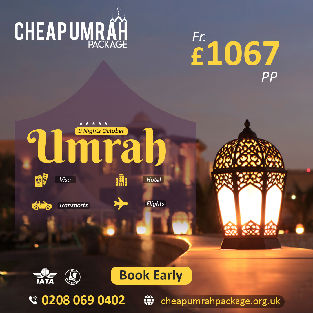 Cumrahpackages's tweet photo. 5-star October Umrah Package (9 Nights)
5 Days Makkah
4 Days Madinah
Visa + Hotel + Transports + Flights Included
Price From £1067/- PP
Call: 0208 069 0402
More Details: https://t.co/sXDCjBFNTc
#cheapumrahpackage #Umrah2023 #CheapUmrah #UmrahWithFlights #BestUmrah #UmrahFromUK https://t.co/YKlH7OvurE