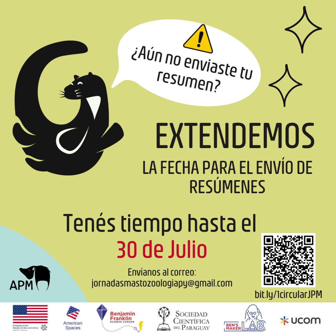 ¡Buenas buenas! Extendemos la fecha para el envío de resúmenes 🥳... ¿Ya preparaste tu trabajo para las JPM de este año! Aprovechá que aún tenés tiempo 🤓🦦