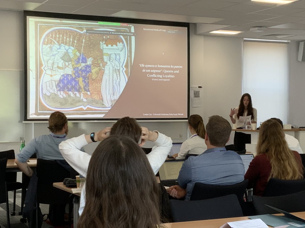monarchyconf's tweet photo. In #s324 at #IMC2023 we move from a @WinchesterHist alum to our visiting PhD student @_LouiseGay and from loyalty to kings to queenly loyalty with 'Elle aymera et honourera les parens de son seigneur': Queens and Conflicting Loyalties in France and England, 13th-14th Centuries’ https://t.co/xOVASyqmQD
