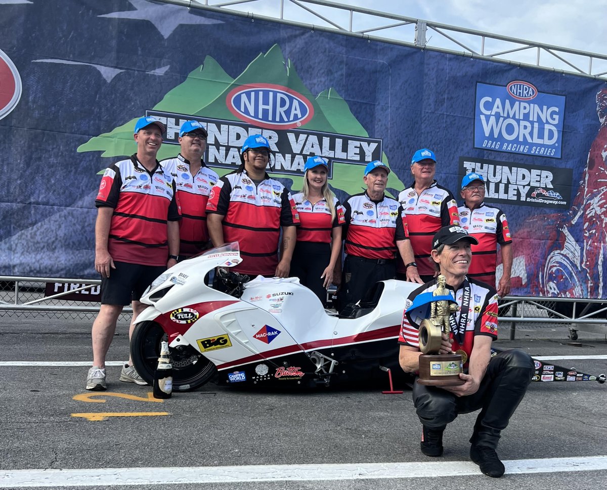 Huge congratulations to @SJR_Racing for getting the class win in the recent @NHRA Thunder Valley Nationals event! Johnson uses our SRK Aramid Motorcycle Clutch Kit on his heavily modified Suzuki Hayabusa. Find out more here: ebcbrakes.com/race-motorspor…