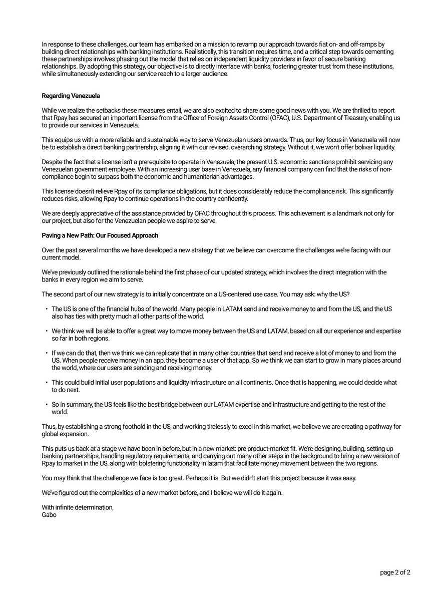 criptolawyer's tweet image. Hoy es un día difícil para todo el equipo de Reserve. 

Debemos contarles que: 

🚨 Rpay reducirá sus rampas #Fiat como parte de una actualización en donde desde @holareserve nos preparamos para reestructurar nuestro producto. 

¿Qué implicaciones tendrá esto para nuestros…
