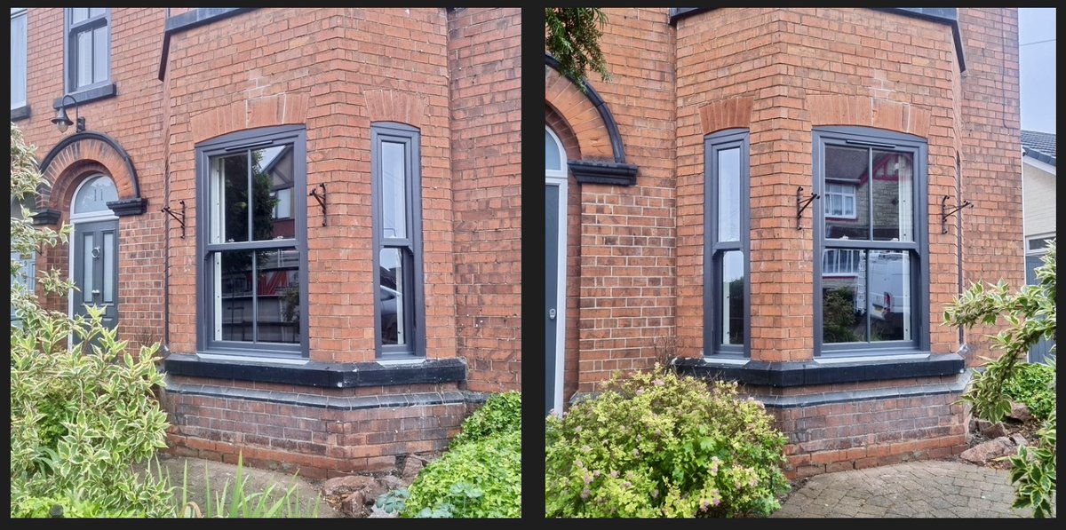 newvisionwindo's tweet photo. Before and after!! We are loving the new dark grey. Contact us for a quote on any new windows or doors. #Nottingham #window #doors #grey #darkgrey #nottscounty #Windows11 #new #outdoors https://t.co/H8TSbTuC4W