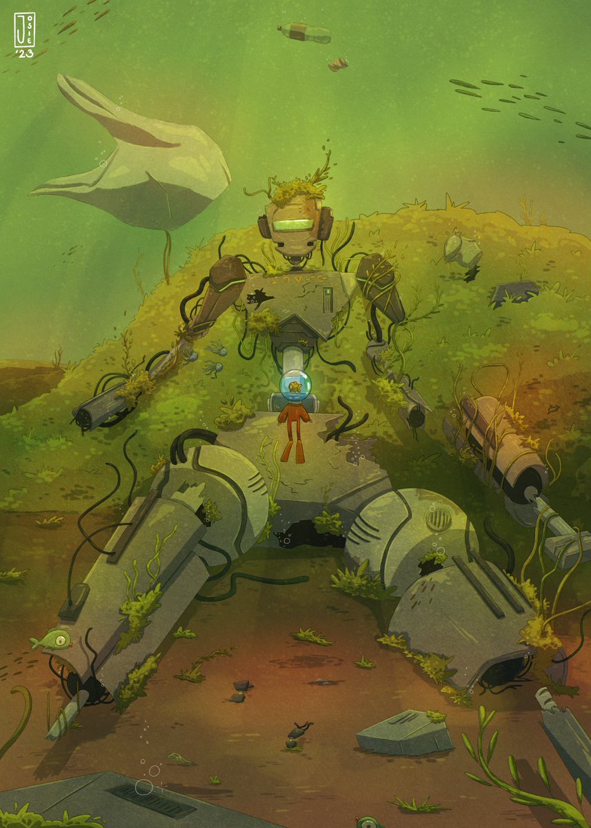 This is one of the upcoming Limited Edition Prints for the end of summer. Really happy with this dystopian post-apocalyptic illustration. ☺️🌱 

Next week my wholesome sci-fi webcomic STEVE will drop btw so stay tuned for that 👀✨🌱 #digitalart #anime #illustration #webcomic